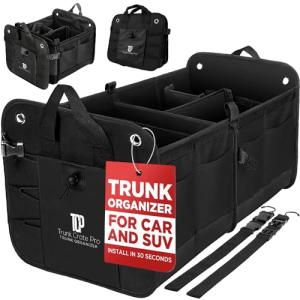 Large Black Collapsible Car Trunk Organizer