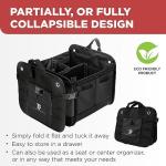 Large Black Collapsible Car Trunk Organizer