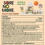 Sore No More Arthritis Pain Relief Cream 4 oz