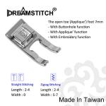 Dreamstitch 7mm Open Toe Appliqué Presser Foot