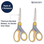 Westcott 8-Inch Titanium Scissors, 2-Pack
