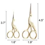 2PCS Vintage Stork Sewing Scissors - Gold