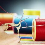 2PCS Vintage Stork Sewing Scissors - Gold