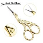 2PCS Vintage Stork Sewing Scissors - Gold