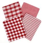 Red and White Plaid Fat Quarter Fabric Set