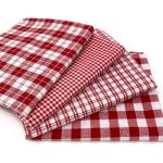 Red and White Plaid Fat Quarter Fabric Set