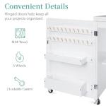 Folding Sewing Table with Wheels and Storage