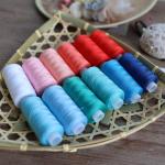 72-Piece Colorful Sewing Thread Set with Bobbins