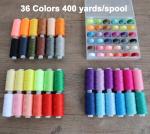 72-Piece Colorful Sewing Thread Set with Bobbins