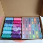 72-Piece Colorful Sewing Thread Set with Bobbins