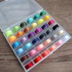72-Piece Colorful Sewing Thread Set with Bobbins