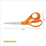 Fiskars 8" Orange-Handled Stainless Steel Fabric Scissors