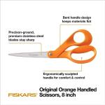 Fiskars 8" Orange-Handled Stainless Steel Fabric Scissors