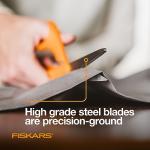 Fiskars 8" Orange-Handled Stainless Steel Fabric Scissors