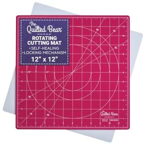 Quilted Bear 12" Rotating Cutting Mat (Pink)