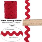 Dark Red 1/2 Inch Rick Rack Trim - 12.5 Yards