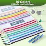 Umriox 16 Pack Colorful Large Zipper Bags
