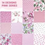 42-Piece Pink Charm Pack for Quilting Projects