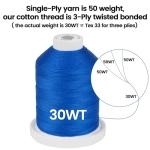 Brothread 100% Mercerized Cotton Thread - 18 Colors