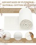 Natural Cotton Quilt Batting - 79" x 91