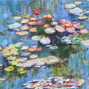 Blue Water Lily Fabric by Robert Kaufman