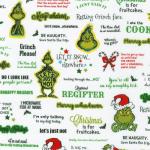 Dr. Seuss Grinch Words Quilt Fabric 44