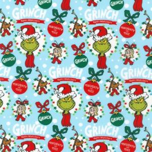 Grinch Stole Christmas Ornaments Fabric by Robert Kaufman