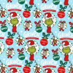 Grinch Stole Christmas Ornaments Fabric by Robert Kaufman