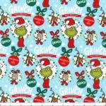 Grinch Stole Christmas Ornaments Fabric by Robert Kaufman