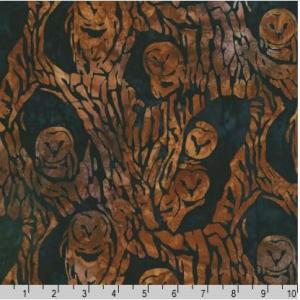 Midnight Owls Batik Cotton Fabric by Robert Kaufman