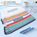 Umriox 16 Pack Colorful Large Zipper Bags