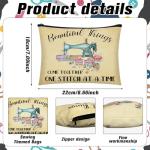 6 Pcs Sewing Themed Makeup Bags for Quilters