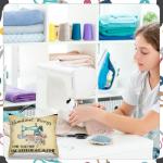 6 Pcs Sewing Themed Makeup Bags for Quilters