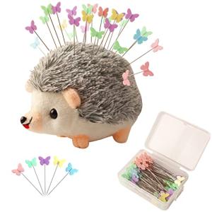 Hedgehog Pin Cushion Kit with 100 Colored Pins