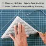 Leaf Stitches Slotted Trimmer Template Ruler for Quilting