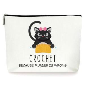 Cute Cat Crochet and Quilting Project Bag