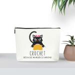 Cute Cat Crochet and Quilting Project Bag