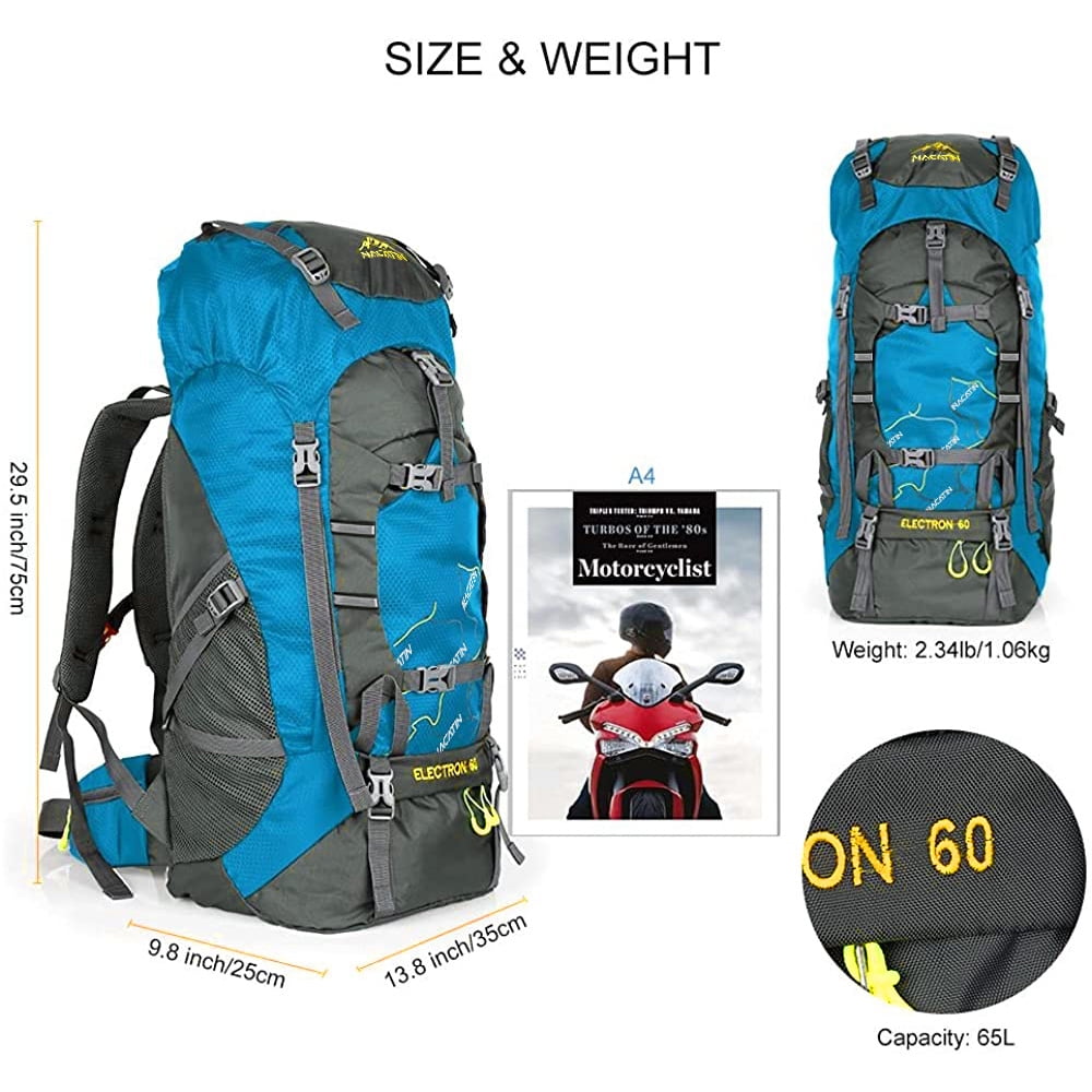 NACATIN 60L Hiking Backpack with Bag Cover