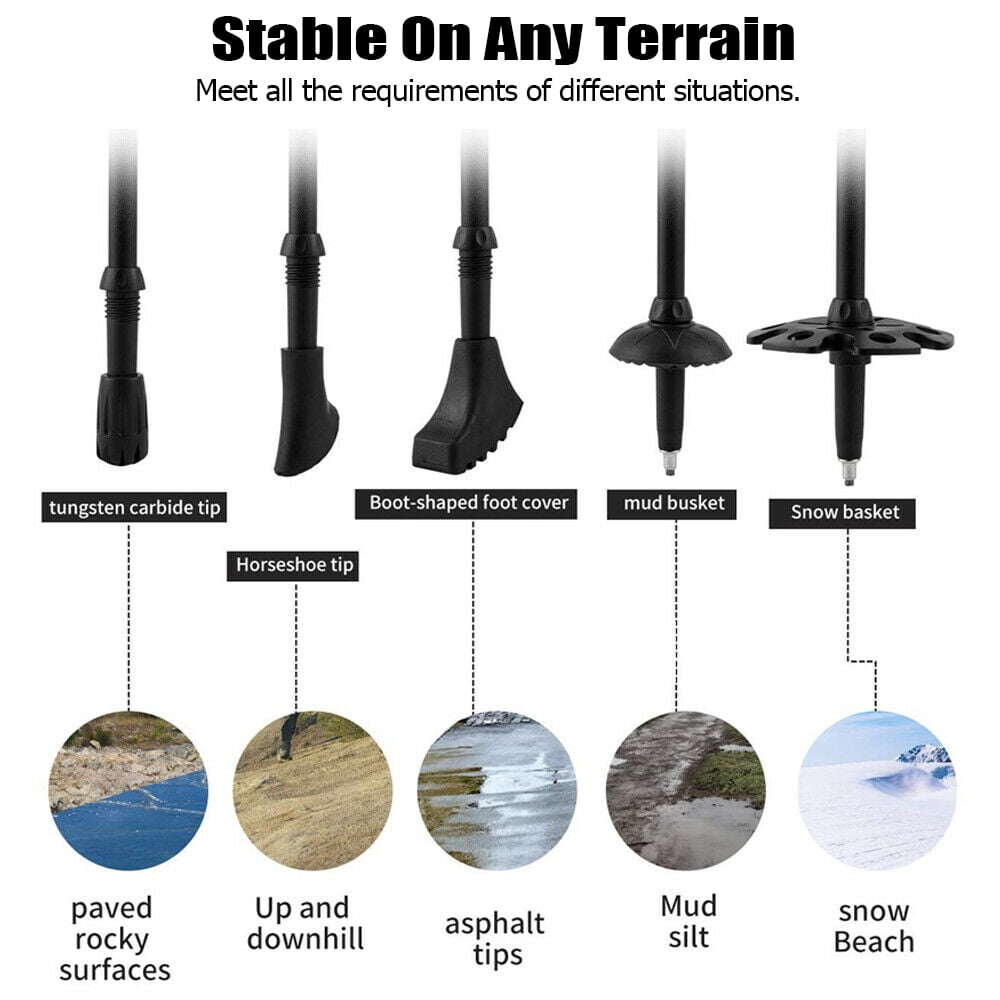 iClover Adjustable Hiking Sticks - Durable & Lightweight