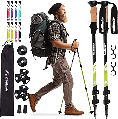 TrailBuddy Adjustable Trekking Poles - Hiking Gear