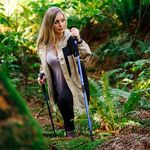 2 Pack Anti Shock Hiking Trail Poles - Blue