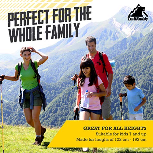 TrailBuddy Adjustable Trekking Poles - Hiking Gear