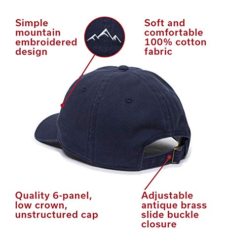 Adult Mountain Dad Hat - Soft Navy Cotton