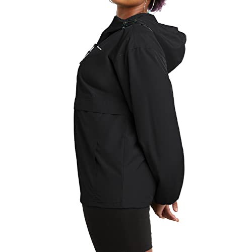 Women's Champion Packable Windbreaker Jacket, Black - Small/Medium