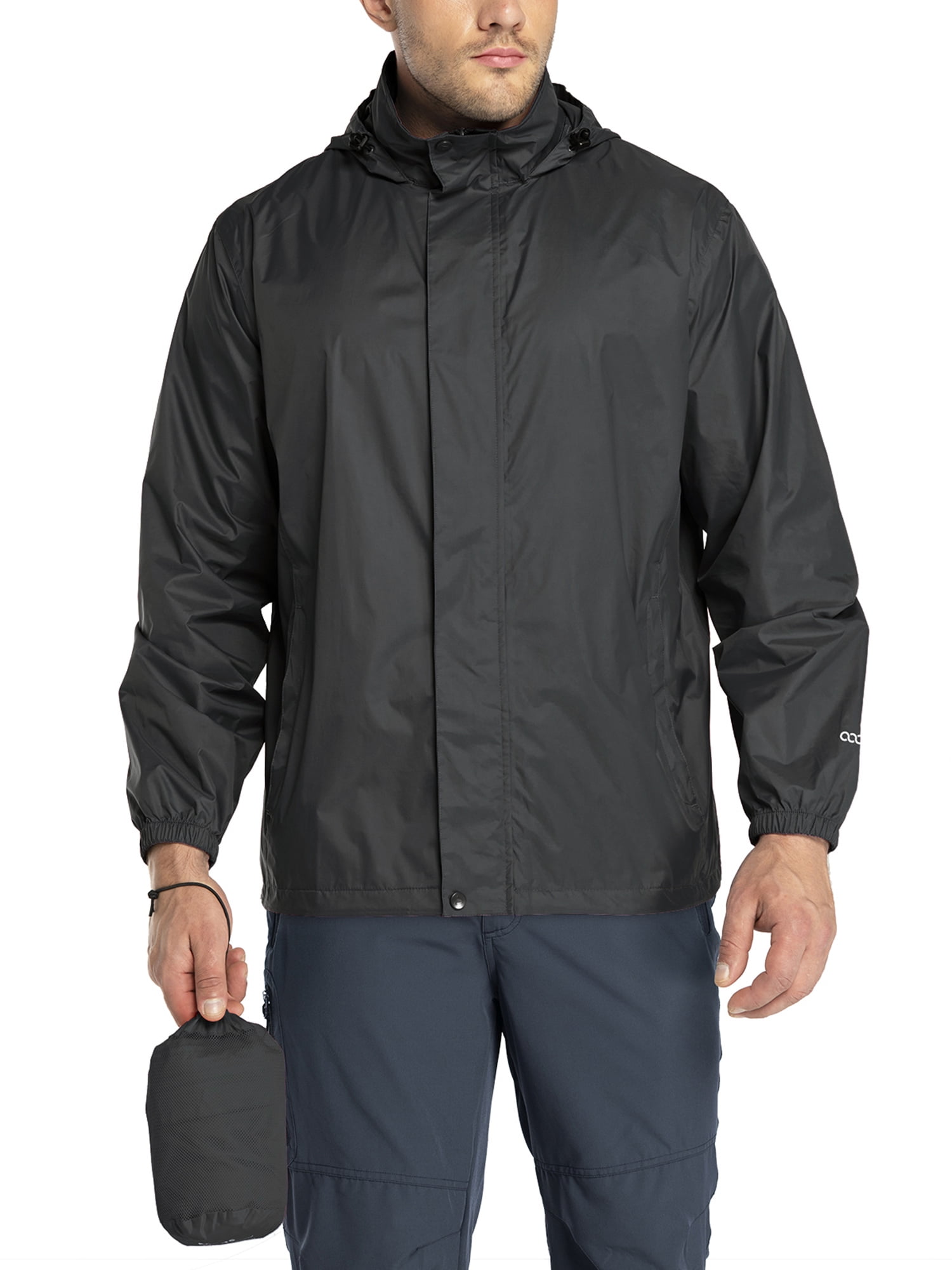 Men's Packable Waterproof Rain Jacket for Hiking