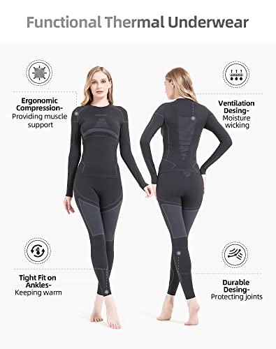 NOOYME Women's Thermal Long Johns, Cold Weather Base Layer