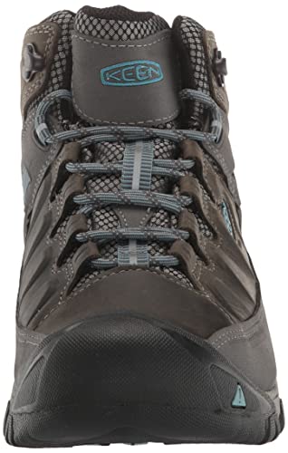 KEEN Women's Waterproof Hiking Boots, Magnet/Atlantic Blue, 8