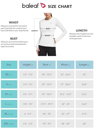 BALEAF Women's Fleece Thermal Base Layer XL