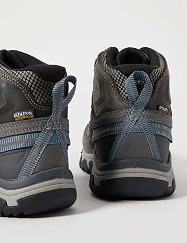 KEEN Women's Waterproof Hiking Boots, Magnet/Atlantic Blue, 8