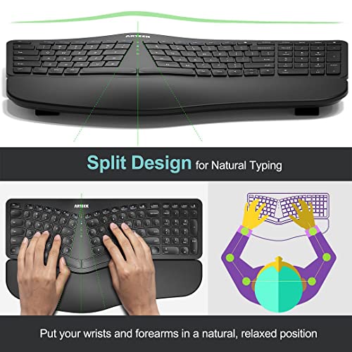 Arteck Ergonomic Split Keyboard with Cushioned Rests